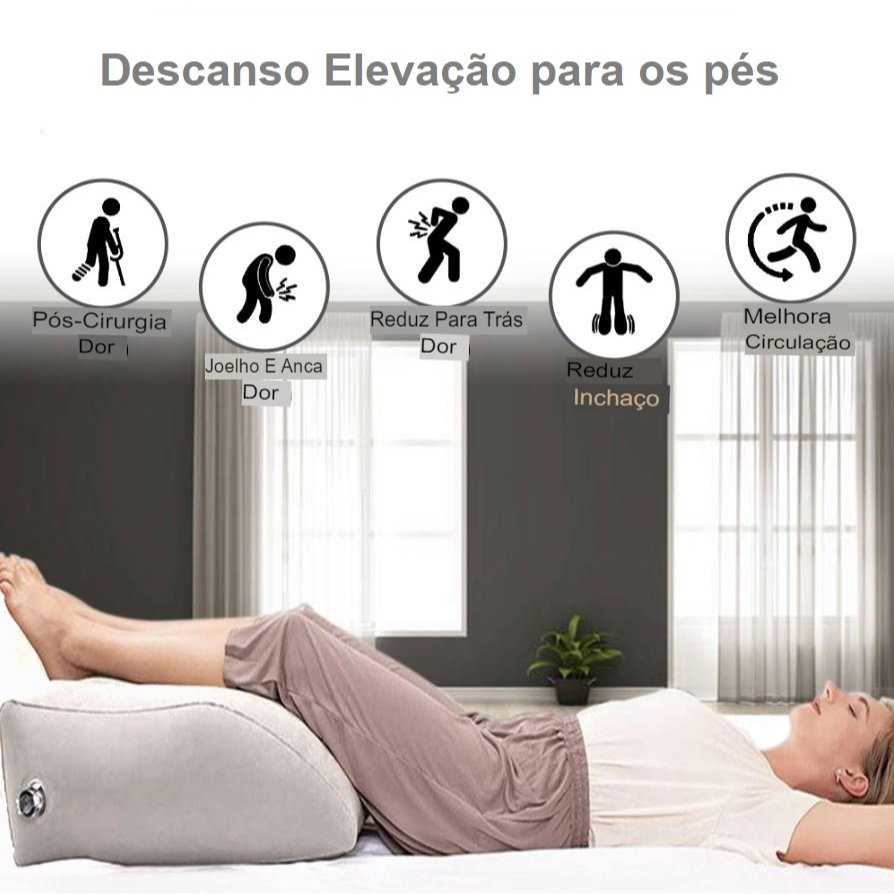 Almofada Inflável Apoio Pé Pernas Portátil Cunha Elevada G27