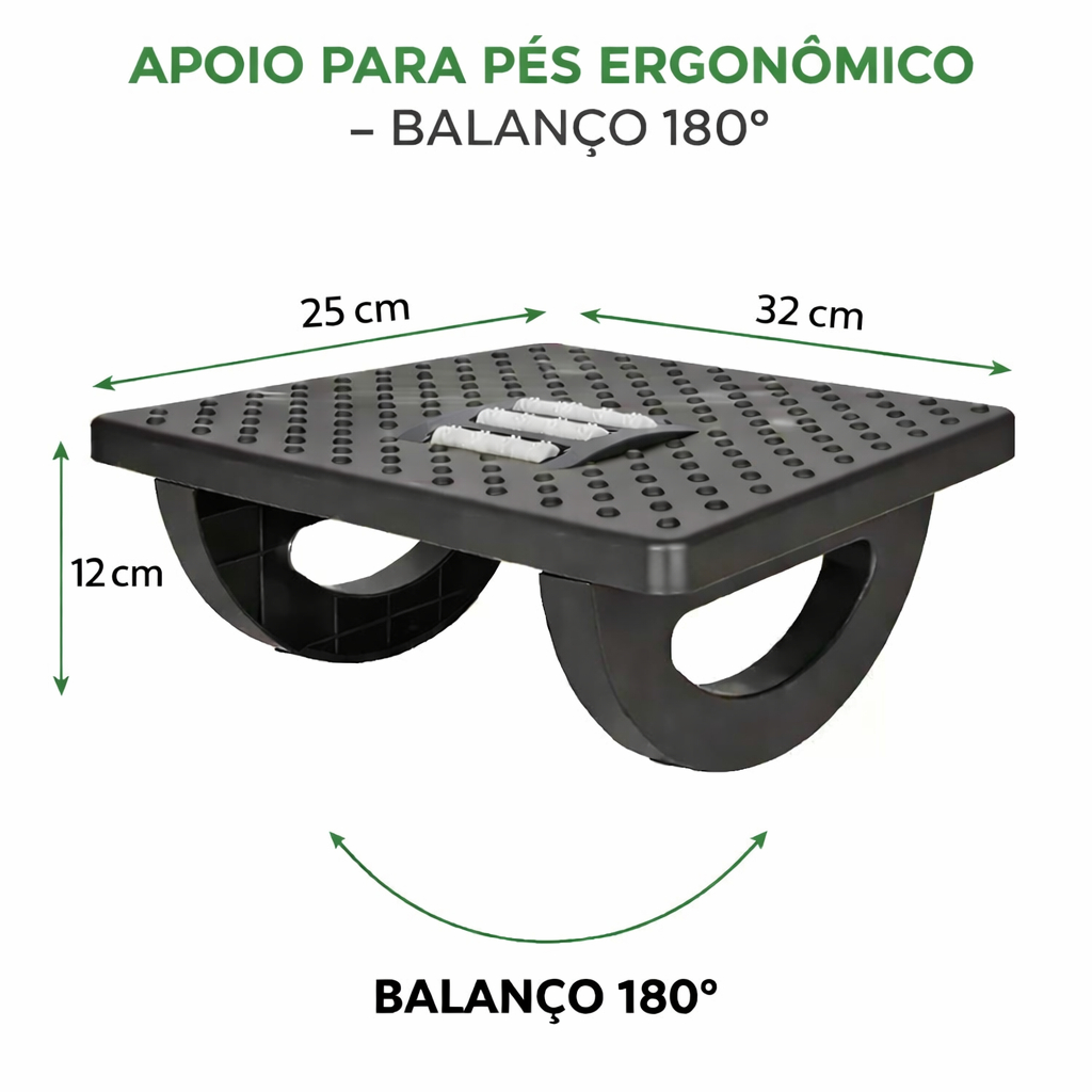 Apoio Para Pés Ergonômico Descanso Resistente Escritório