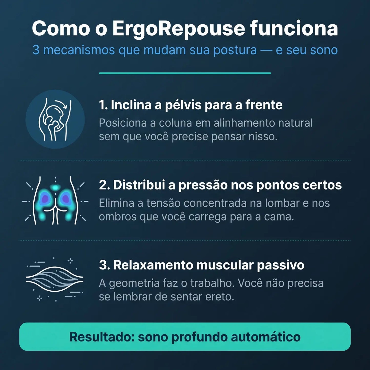 Assento Postural Ergonômico ErgoRepouse | Corretor Postura  Cadeira Home Office + Protocolo Postura & Sono Grátis