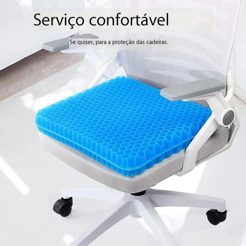 3D 2 Camadas Respirável Silicone Almofada De Assento De Carro Gel Para Cadeira De Escritório 42 x 36 x 3cm
