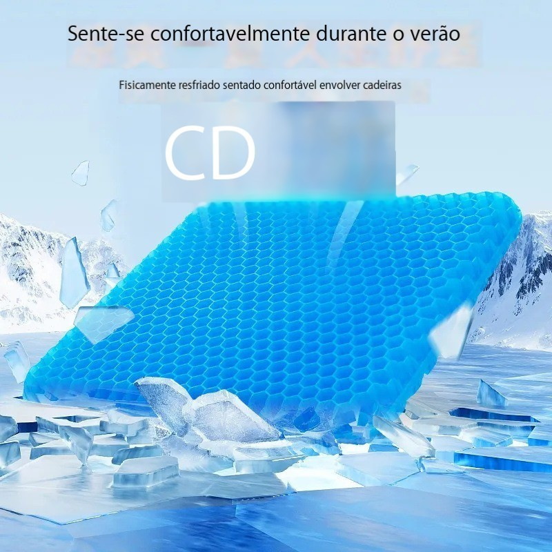 3D 2 Camadas Respirável Silicone Almofada De Assento De Carro Gel Para Cadeira De Escritório 42 x 36 x 3cm